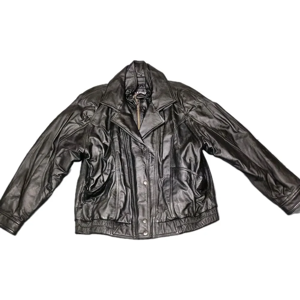 Wilson Leather Jacket Large Heavy Duty Bomber Jacket
